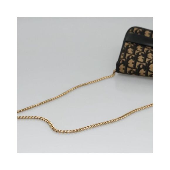 Pre Loved Dior Canvas Shoulder Bag Chain Strap Unisex Beige - Picture 7 of 8